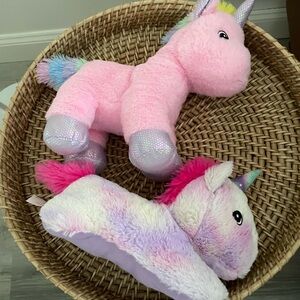 Pink and Purple Unicorn Plush Toy Set